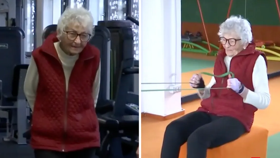 O nonagenară din România lasă mască lumea sportului! La 91 de ani, este nelipsită din sala de fitness