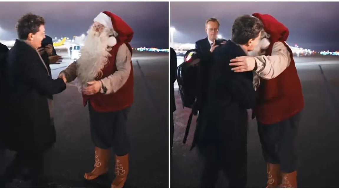 Nicușor Dan „l-a prins” pe Moș Crăciun în Finlanda! Imagini care au stârnit zâmbete
