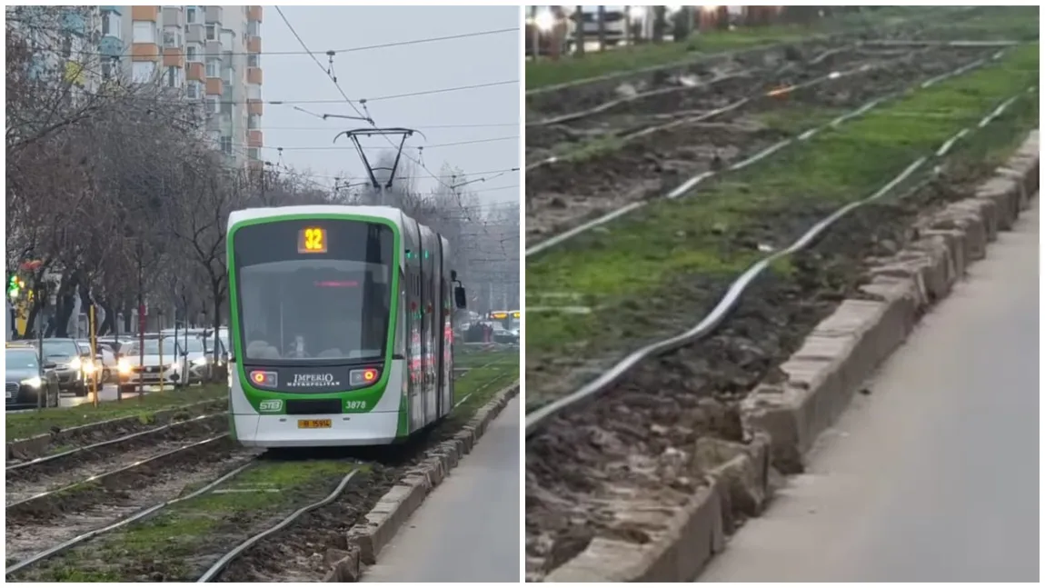 Tramvai „pe valuri”, risc major pentru siguranța publică în București. Starea alarmantă a șinelor de pe Calea Rahovei